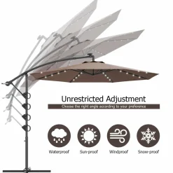 Tangkula 10 FT Patio Offset Umbrella with 360 Degree Rotation