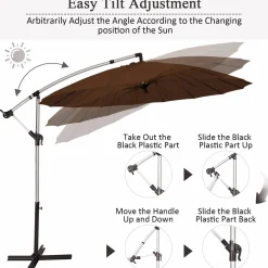 Tangkula 10 FT Patio Offset Umbrella, Outdoor Cantilever Umbrella