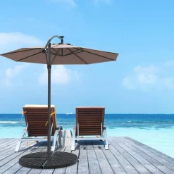 Tangkula 10 FT Patio Offset Umbrella with 360 Degree Rotation