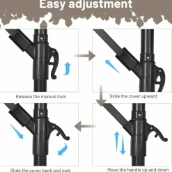 Tangkula 10 FT Patio Offset Umbrella with 8 Ribs, Outdoor Cantilever Umbrella with Cross Base and Crank