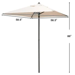 TANGKULA 5 FT Patio Umbrella, Outdoor Table Market Umbrella with Quick-Release Button