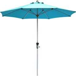 Tangkula 9 ft Patio Umbrella, Outdoor Market Table Umbrella with 1.5