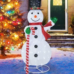 Tangkula 5 FT Pop-up Lighted Christmas Snowman