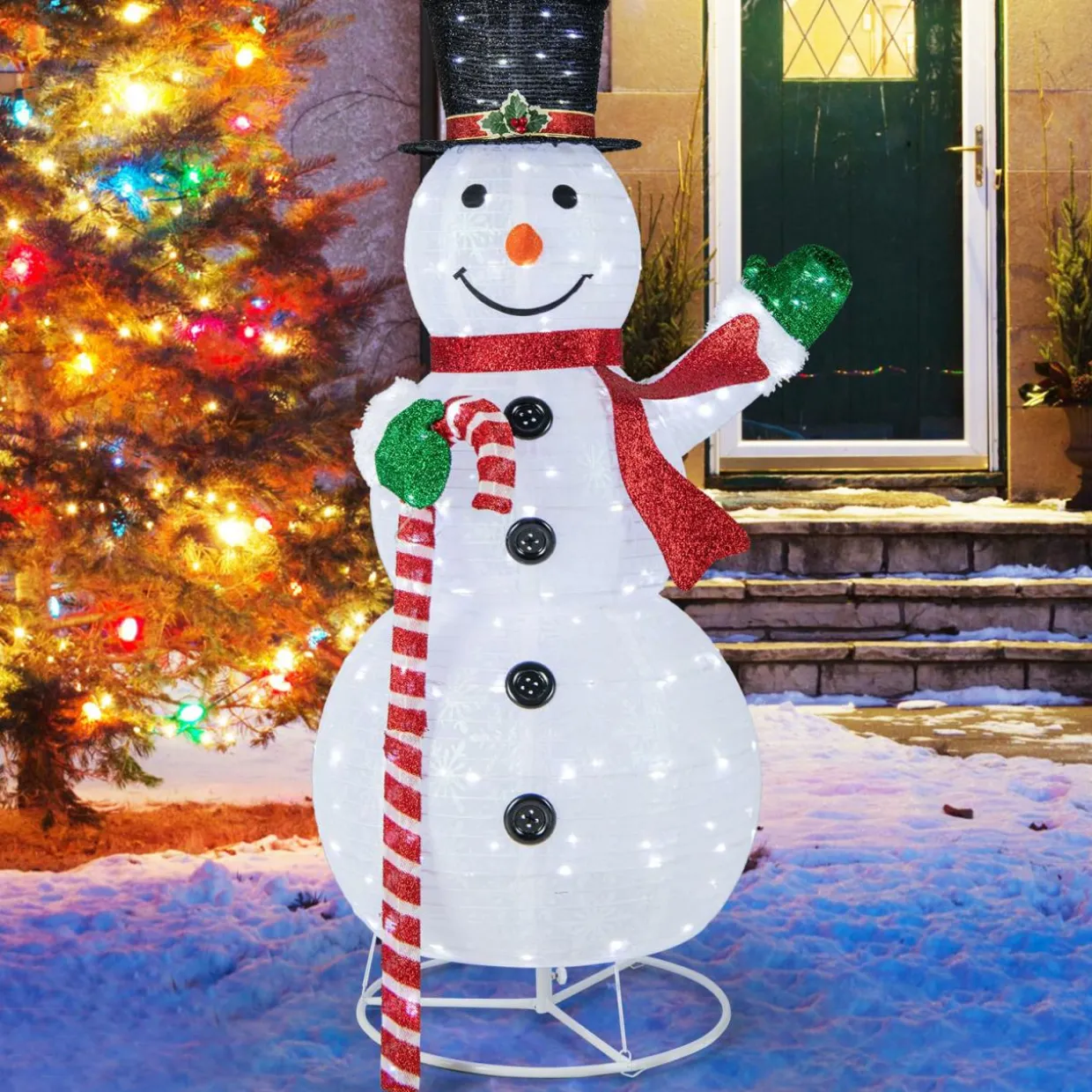 Tangkula 5 FT Pop-up Lighted Christmas Snowman