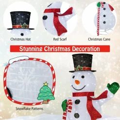 Tangkula 5 FT Pop-up Lighted Christmas Snowman