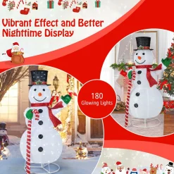 Tangkula 5 FT Pop-up Lighted Christmas Snowman