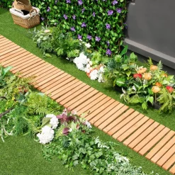 Tangkula 8 ft Roll-Out Garden Fir Wood Pathway