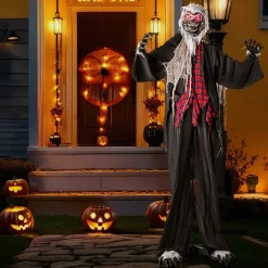 Tangkula 8.2 FT Standing Animatronic Werewolf, Scary Halloween Prop with Howling Sounds