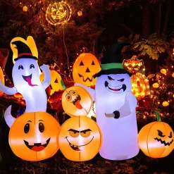 Tangkula 6 FT Tall Halloween Inflatable Ghost Decoration, Outdoor Decoration with Bright LED Lights