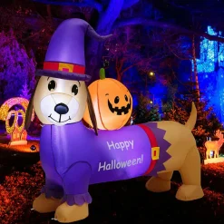 Tangkula 6 FT Tall Halloween Inflatable Ghost Decoration, Outdoor Decoration with Bright LED Lights