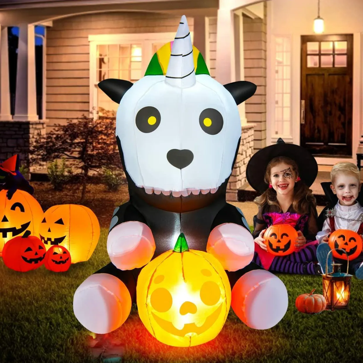 Tangkula 6 FT Tall Halloween Inflatable Ghost Decoration, Outdoor Decoration with Bright LED Lights