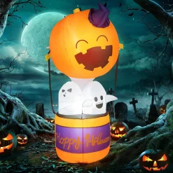Tangkula 6 FT Tall Halloween Inflatable Ghost Decoration, Outdoor Decoration with Bright LED Lights
