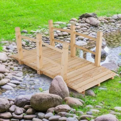 Tangkula 5 FT Wooden Garden Bridge