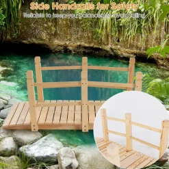 Tangkula 5 FT Wooden Garden Bridge
