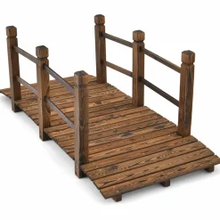 Tangkula 5 FT Wooden Garden Bridge