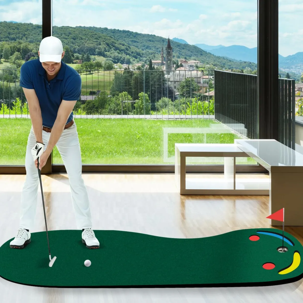 Tangkula 10 FT x 3 FT Golf Putting Green, Golf Putting Mat for Indoor & Outdoor Practice