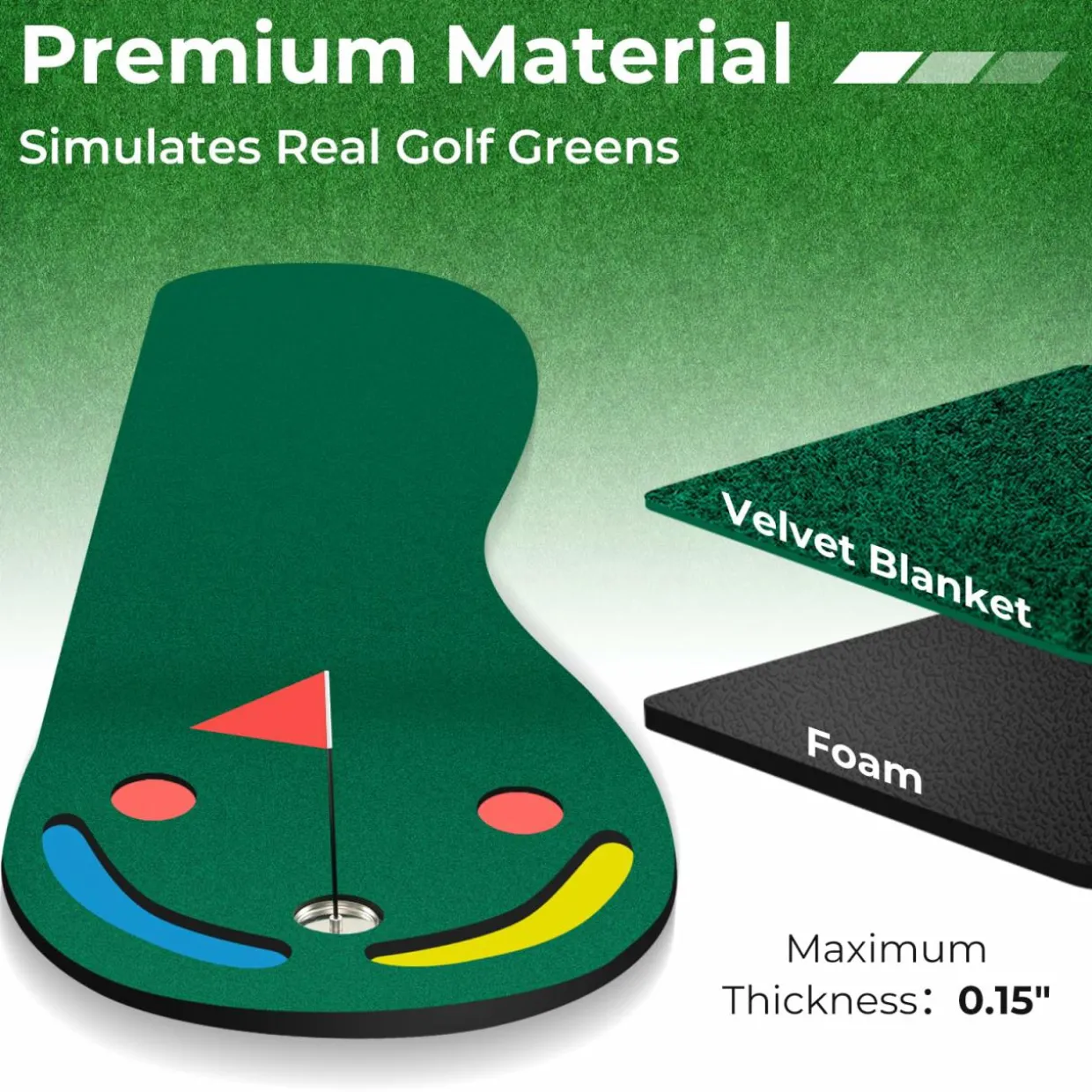 Tangkula 10 FT x 3 FT Golf Putting Green, Golf Putting Mat for Indoor & Outdoor Practice