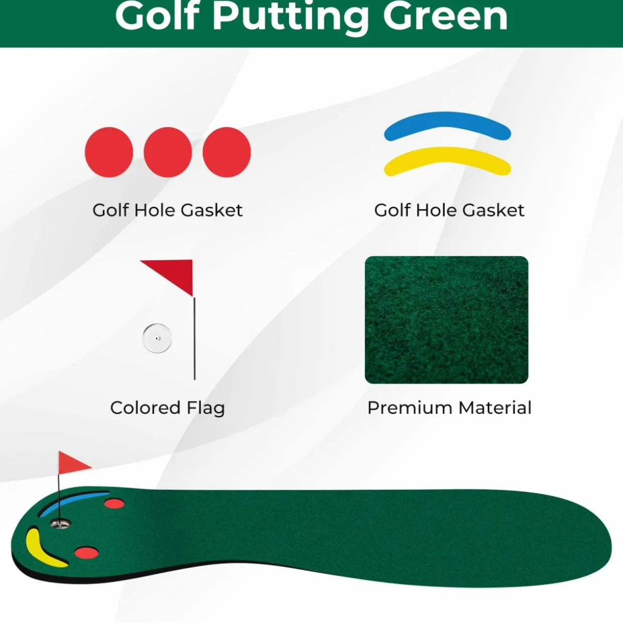 Tangkula 10 FT x 3 FT Golf Putting Green, Golf Putting Mat for Indoor & Outdoor Practice