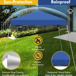 Tangkula 10 ft x 10 ft Outdoor Instant Pop-up Canopy, Folding Slanted Leg Canopy Tent