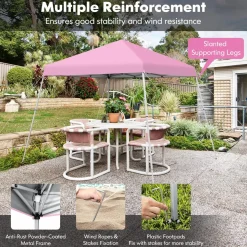 Tangkula 10 ft x 10 ft Outdoor Instant Pop-up Canopy, Folding Slanted Leg Canopy Tent