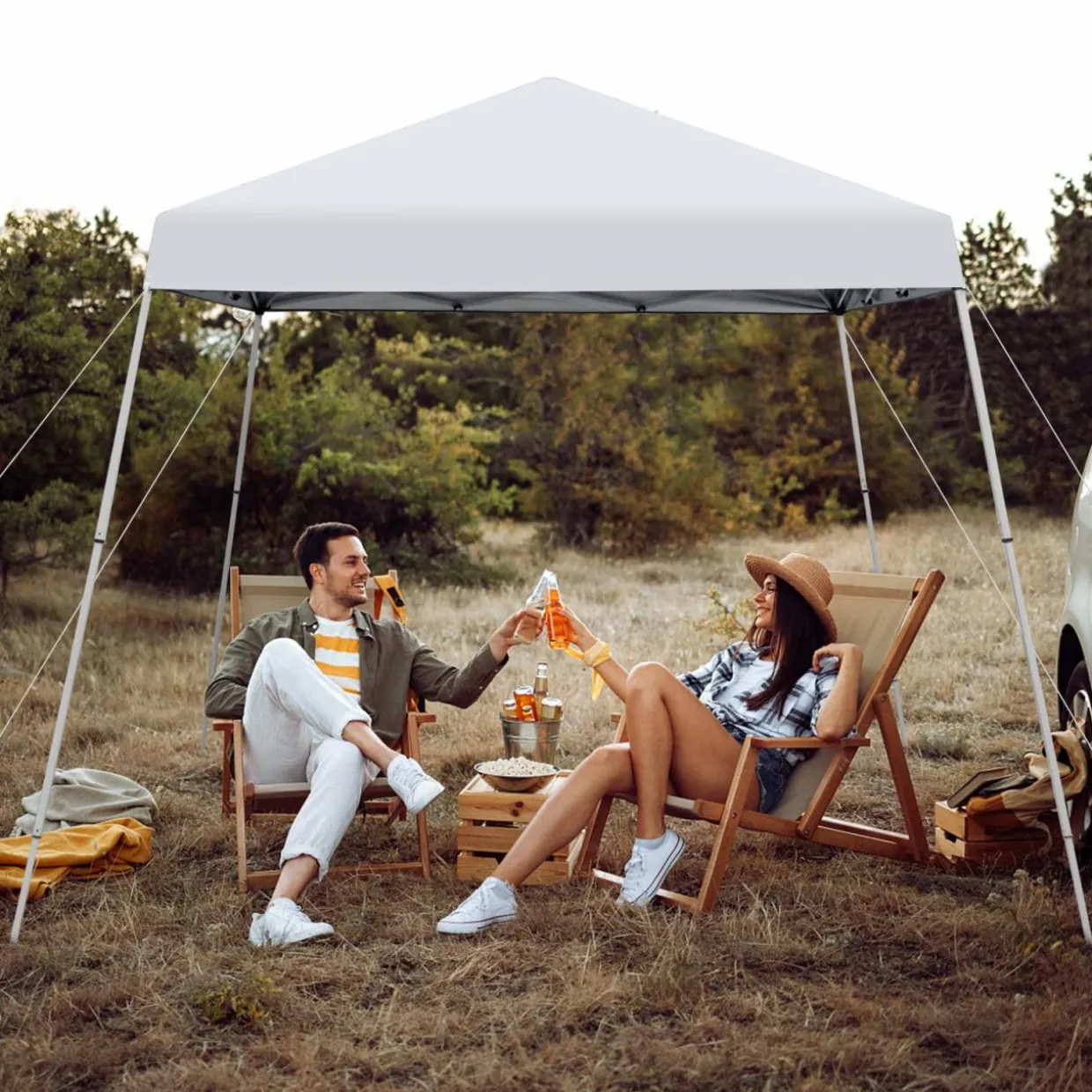 Tangkula 10 ft x 10 ft Outdoor Instant Pop-up Canopy, Folding Slanted Leg Canopy Tent