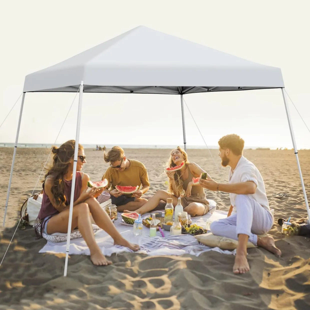 Tangkula 10 ft x 10 ft Outdoor Instant Pop-up Canopy, Folding Slanted Leg Canopy Tent