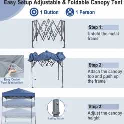 Tangkula 6.6 ft x 6.6 ft Outdoor Pop-up Instant Canopy Tent