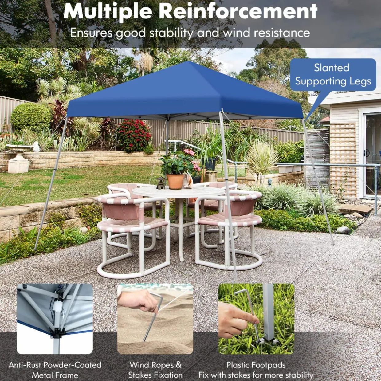 Tangkula 10 ft x 10 ft Outdoor Instant Pop-up Canopy, Folding Slanted Leg Canopy Tent