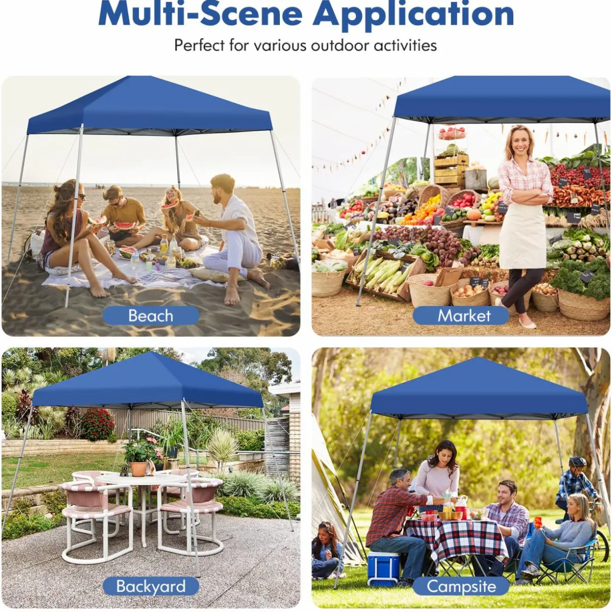 Tangkula 10 ft x 10 ft Outdoor Instant Pop-up Canopy, Folding Slanted Leg Canopy Tent
