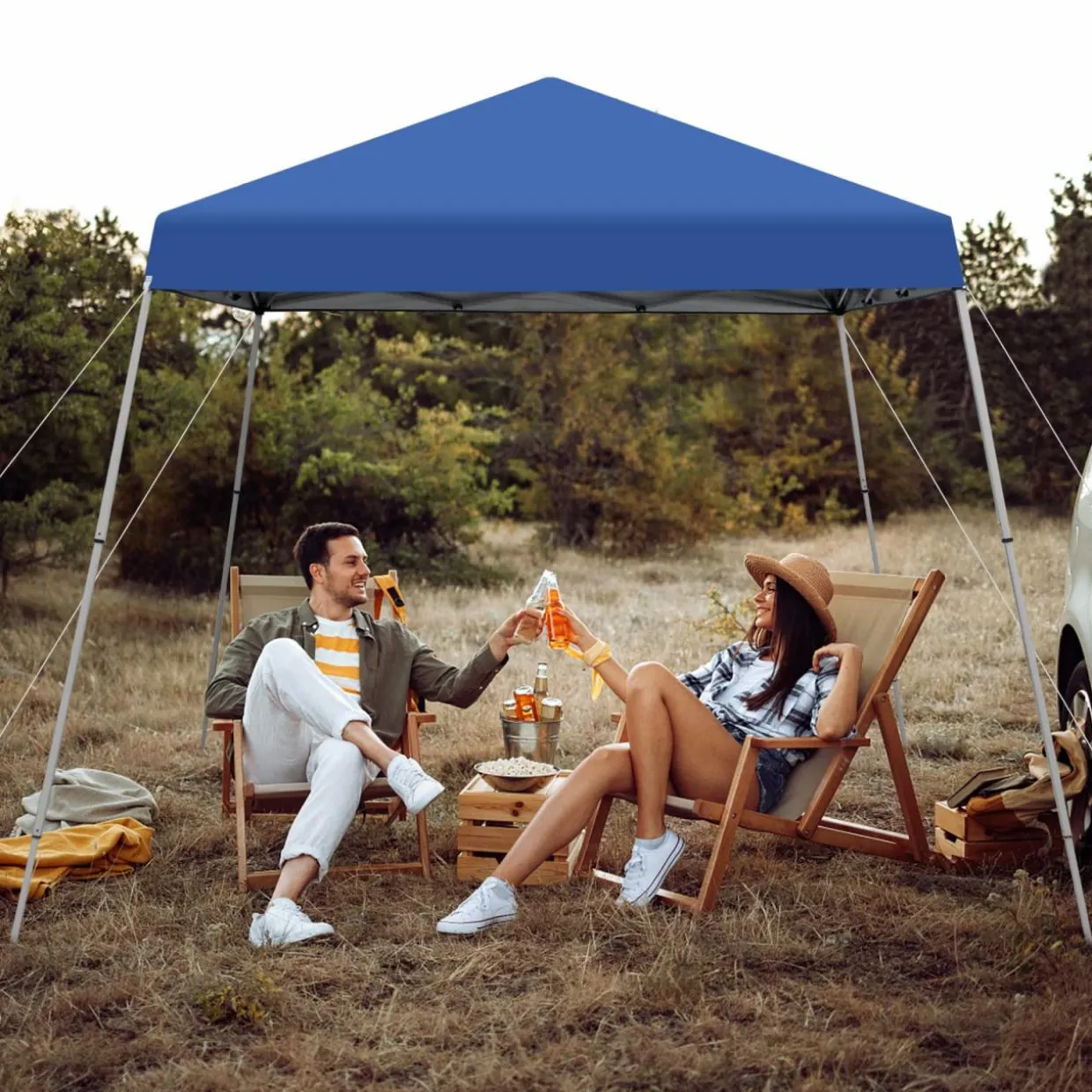 Tangkula 10 ft x 10 ft Outdoor Instant Pop-up Canopy, Folding Slanted Leg Canopy Tent