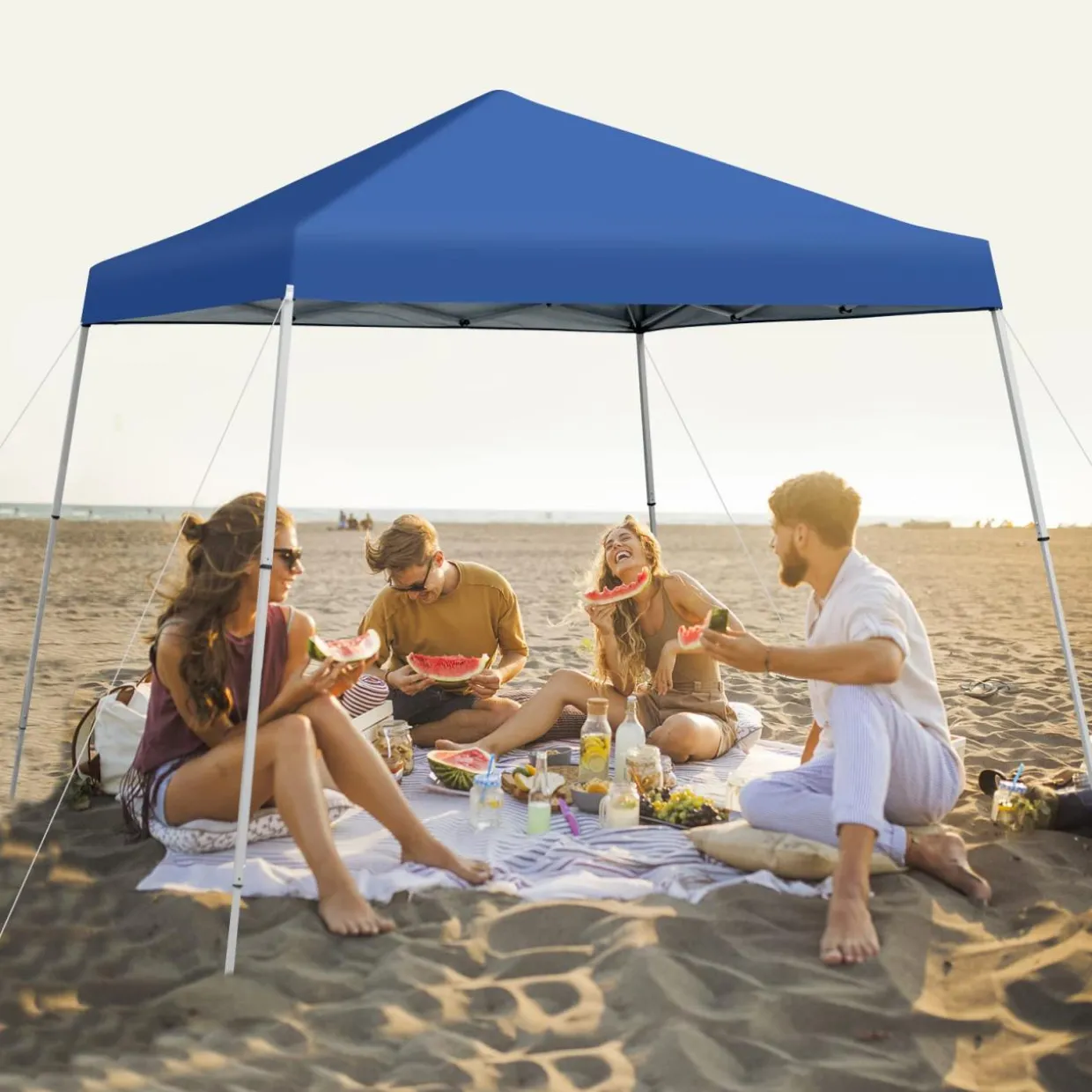 Tangkula 10 ft x 10 ft Outdoor Instant Pop-up Canopy, Folding Slanted Leg Canopy Tent