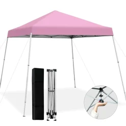 Tangkula 10 ft x 10 ft Outdoor Instant Pop-up Canopy, Folding Slanted Leg Canopy Tent