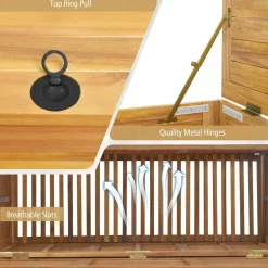 Tangkula 48 Gallon Outdoor Storage Box with Wheels
