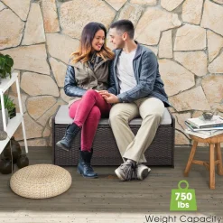 Tangkula 34 Gallon Outdoor Storage Bench with Seat Cushion