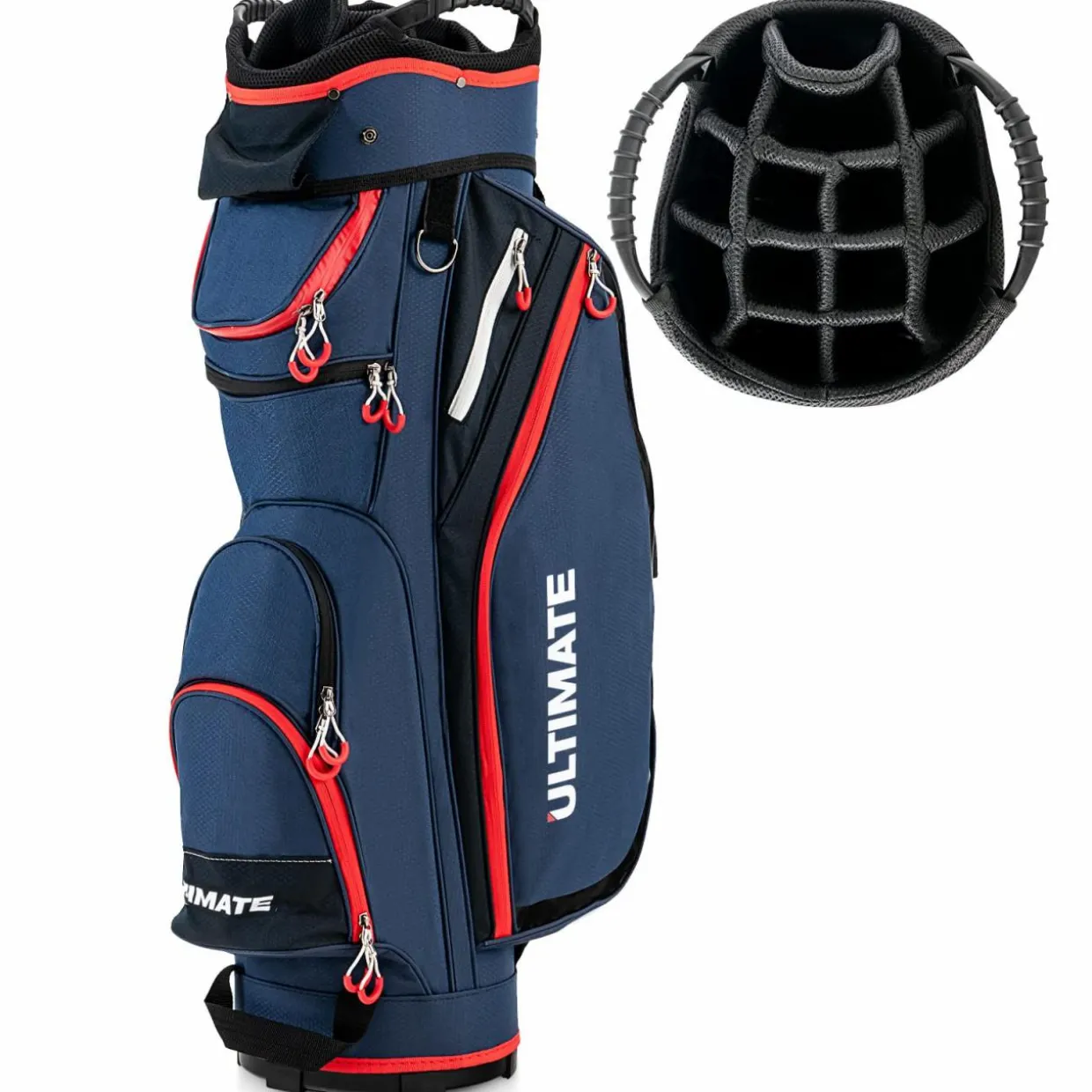 Tangkula 9.5" Golf Cart Bag, Lightweight Golf Cart Bag with 14 Way Dividers Top Organizer, 8 Pockets