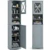 Tangkula 67" H Tall Bathroom Cabinet(15.5 x 12 x 67 Inch)