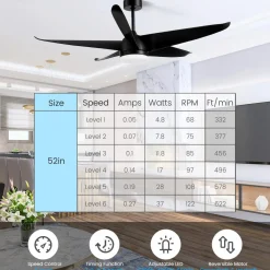 Tangkula 60 Inch Ceiling Fan with Light