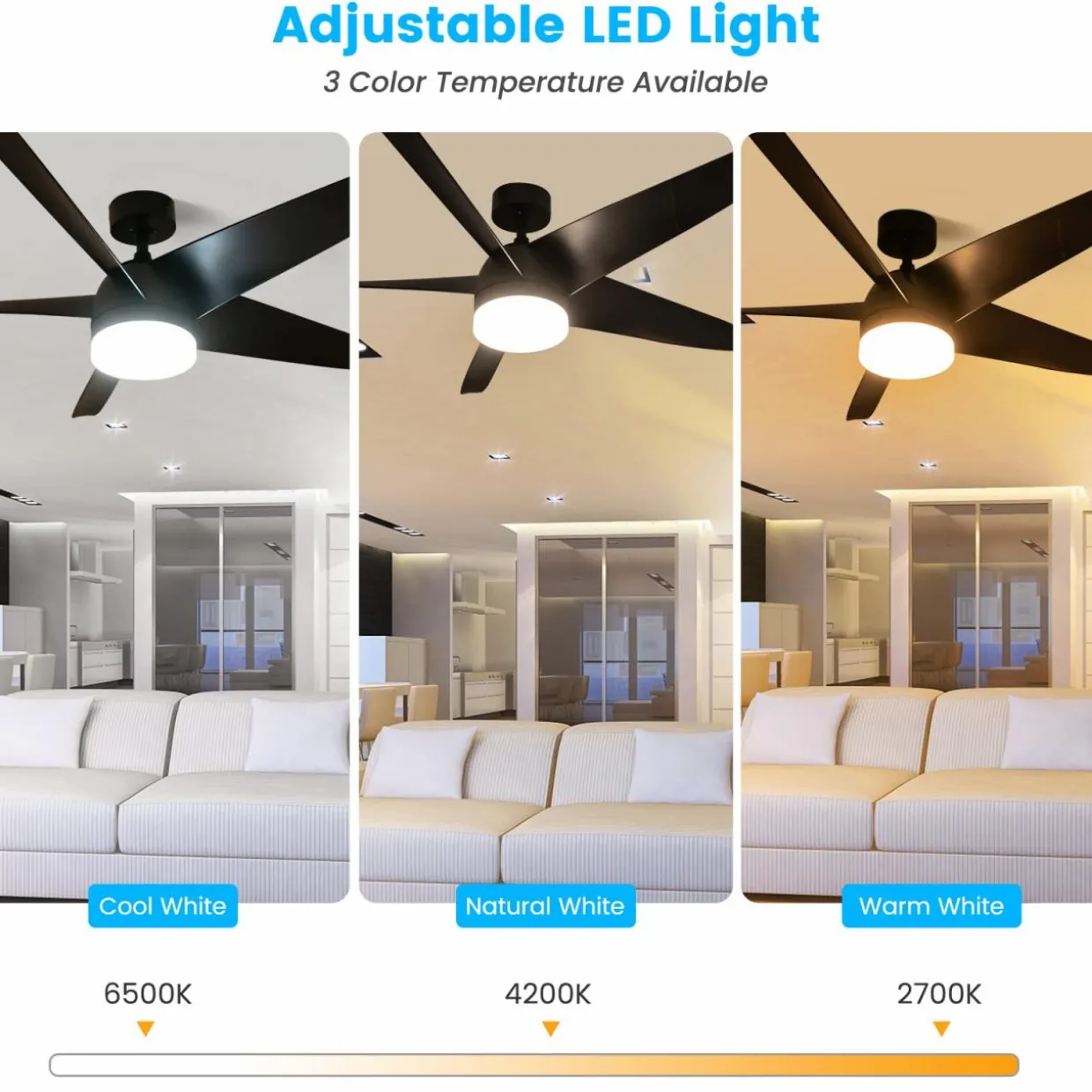 Tangkula 60 Inch Ceiling Fan with Light