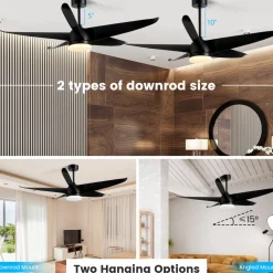 Tangkula 60 Inch Ceiling Fan with Light