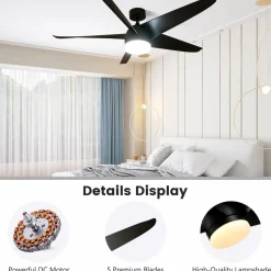 Tangkula 60 Inch Ceiling Fan with Light