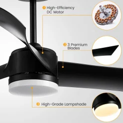 Tangkula 52 Inch Ceiling Fan with Light