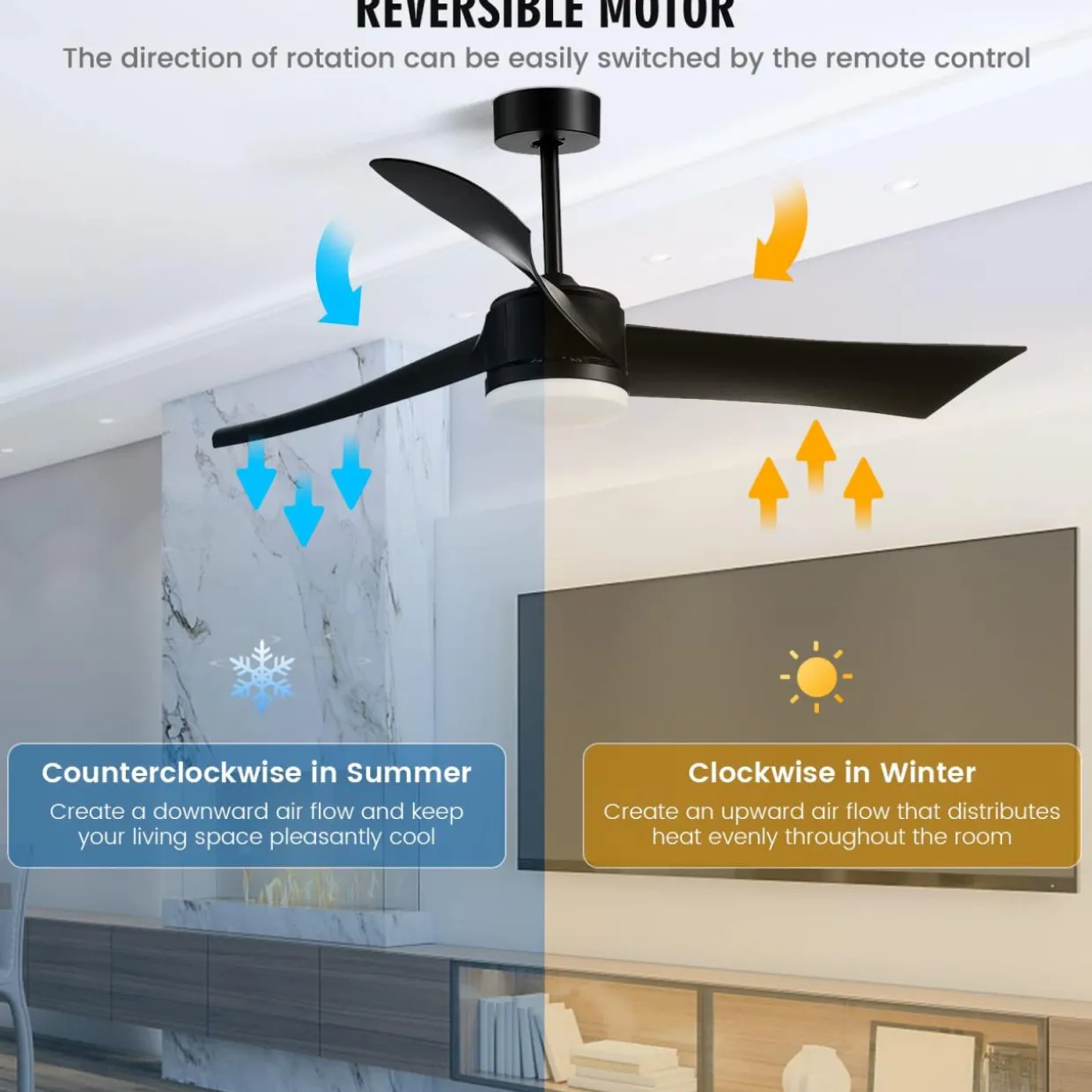 Tangkula 52 Inch Ceiling Fan with Light