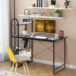 Tangkula 48 Inch Computer Desk with 4-Tier Storage Shelves