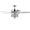 Tangkula 50 Inch Crystal Ceiling Fan with Lights & Remote Control, Modern Electrical Fan with 5 Wood Reversible Blades, 8H Timer