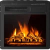 Tangkula 18 Inch Electric Fireplace Insert, Freestanding & Recessed Electric Fireplace Heater with Remote Control, Adjustable Heater