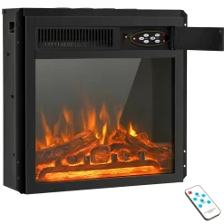 Tangkula 18 Inch Electric Fireplace, 5100 BTU Freestanding Electric Fireplace Heater with Remote Control