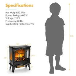 Tangkula 23 Inch Electric Fireplace Stove
