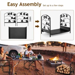Tangkula 19 Inch Firewood Rack, Decorative Log Holder