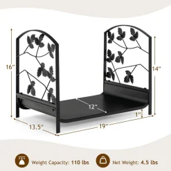 Tangkula 19 Inch Firewood Rack, Decorative Log Holder