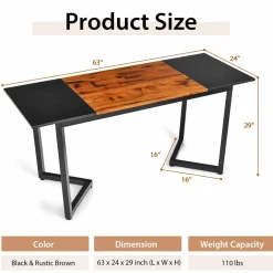 Tangkula 63 Inch Large Home Office Computer Desk